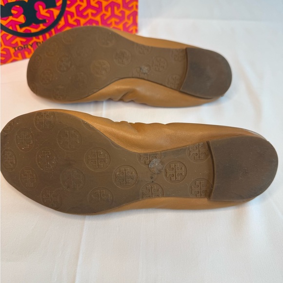 Tory Burch Reece-Mostico Leather Ballet Flats Size 7.5 Color Royal Tan - Picture 7 of 13